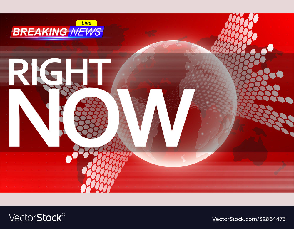 Breaking news template on red background Vector Image