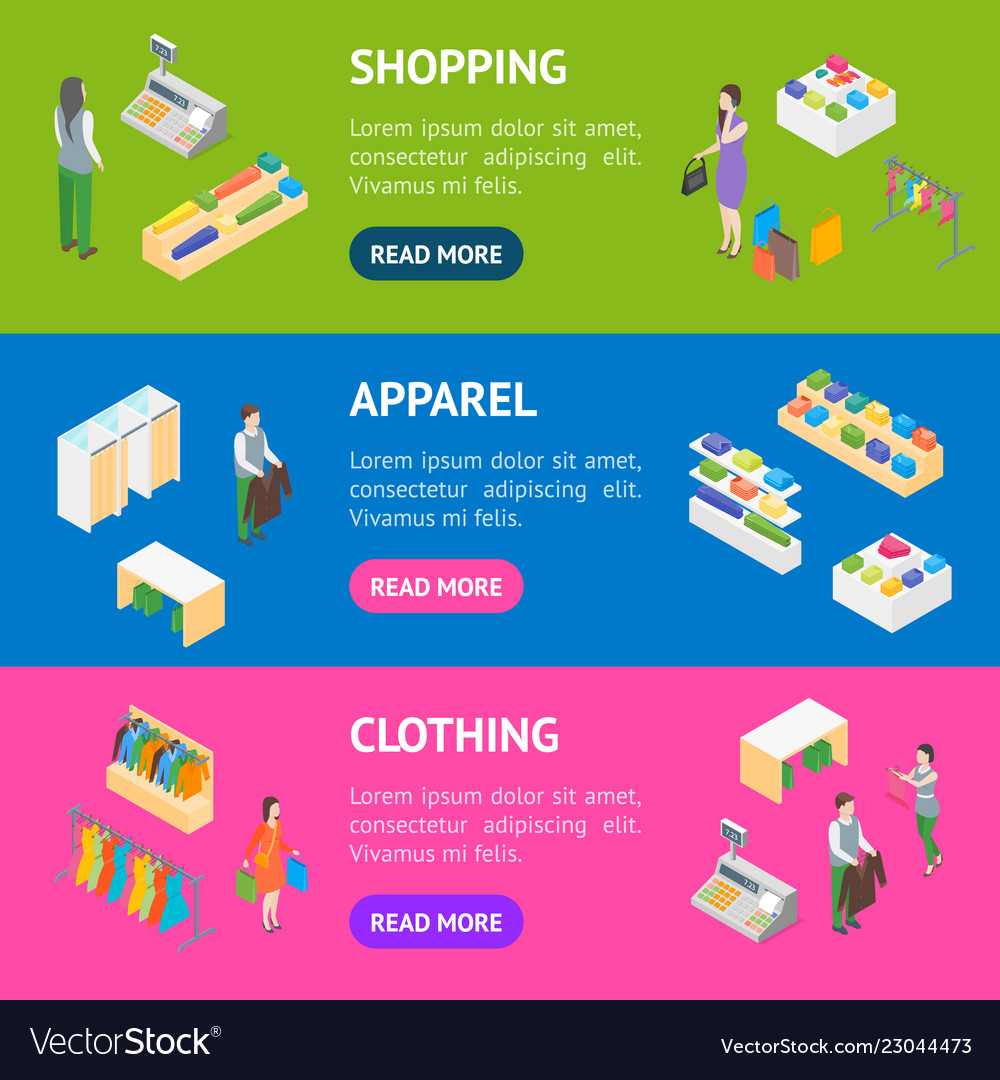 Clothing Store Interior With Furniture Banner Vector Image