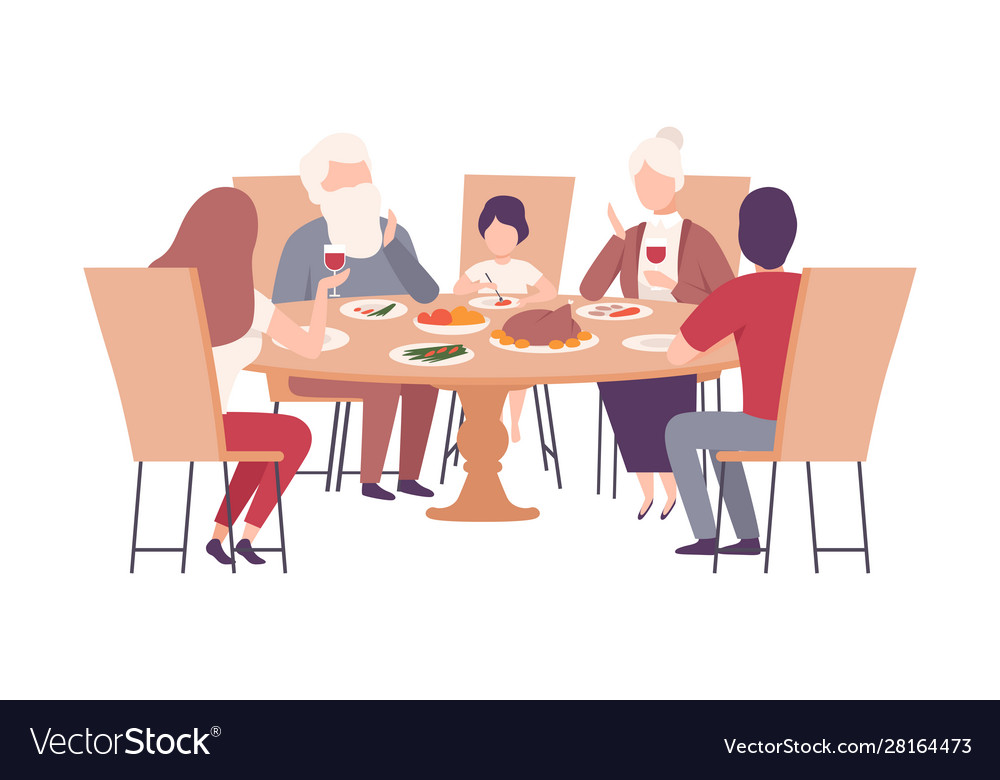 dining table with family