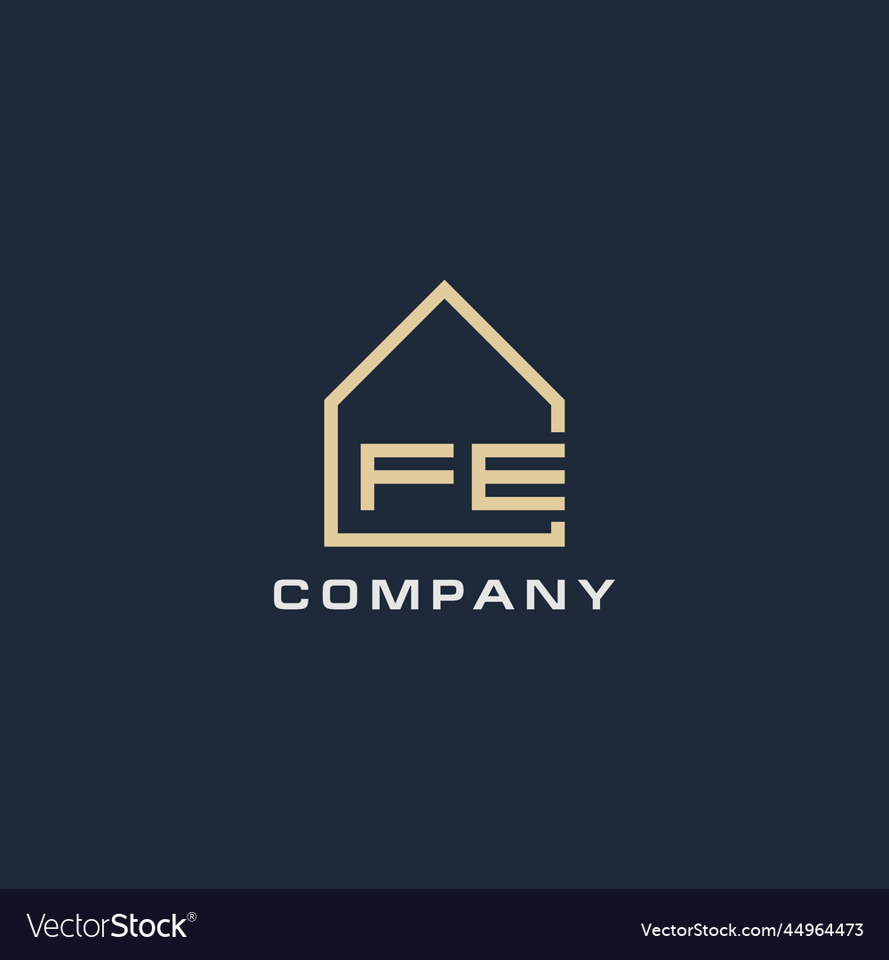 Initial letter fe real estate logo with simple