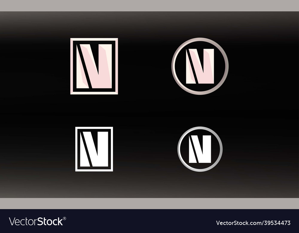 Initials nv logo with a bright color