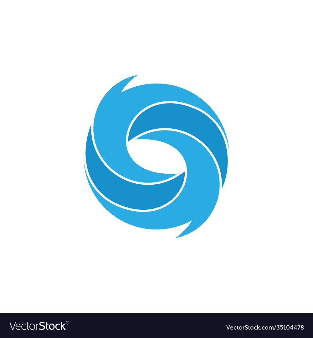 3d blue water circle geometric rotation logo Vector Image