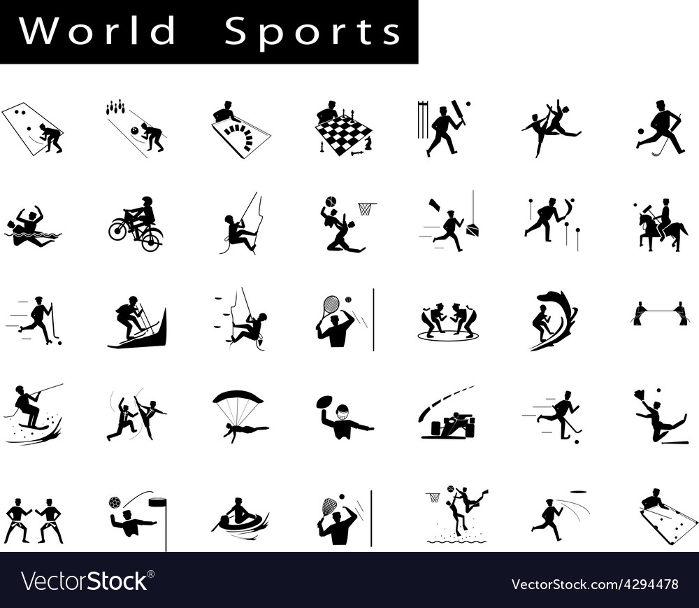 A set of 35 world sport icons