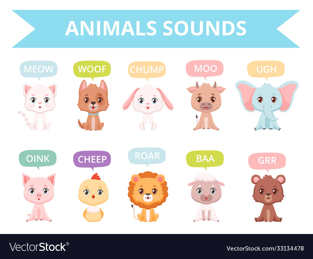 Animals sounds zoo birds cats dogs farm Royalty Free Vector Animals sounds zoo birds cats dogs farm Royalty Free Vector