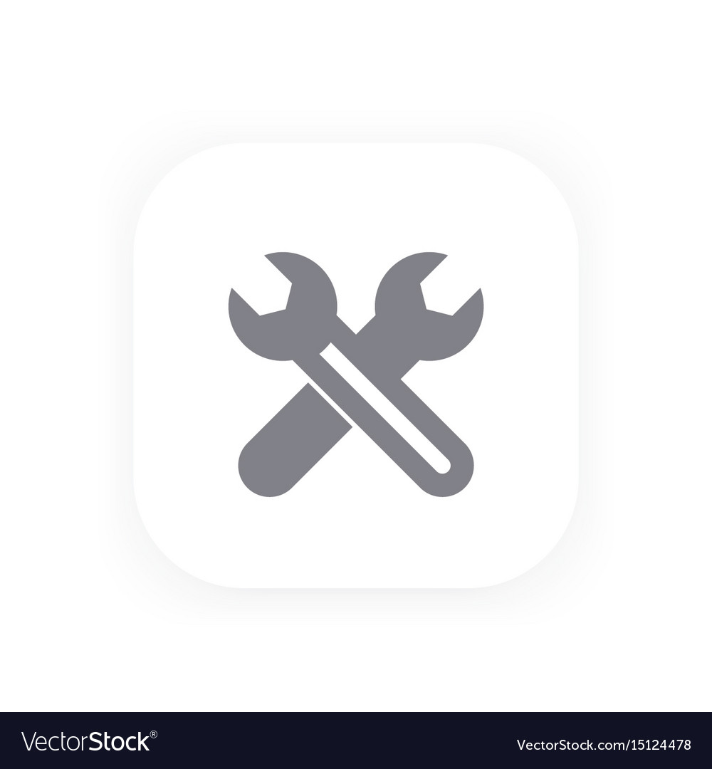 Crossed wrenches icon service symbol Royalty Free Vector