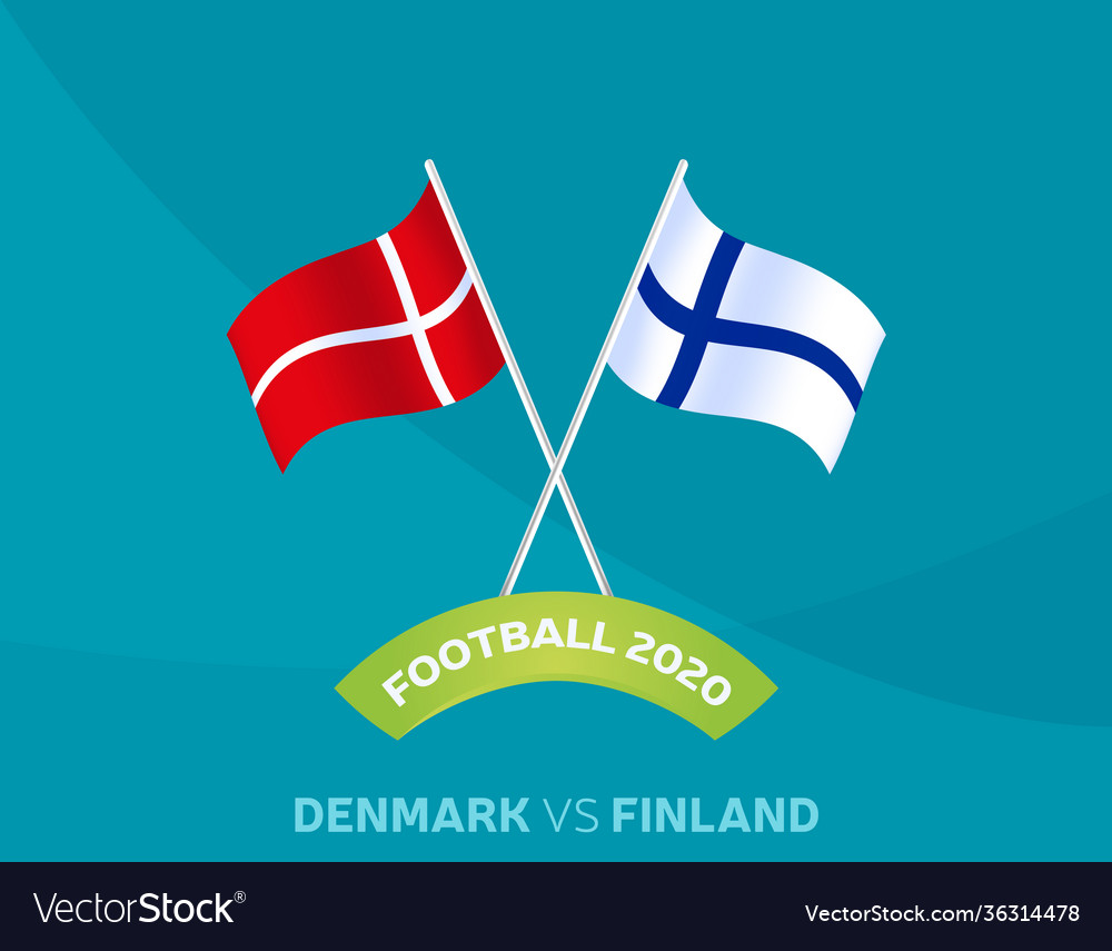 Denmark vs finland match football 2020 Royalty Free Vector