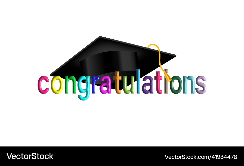 Design 3d letters congratulations and graduation Vector Image