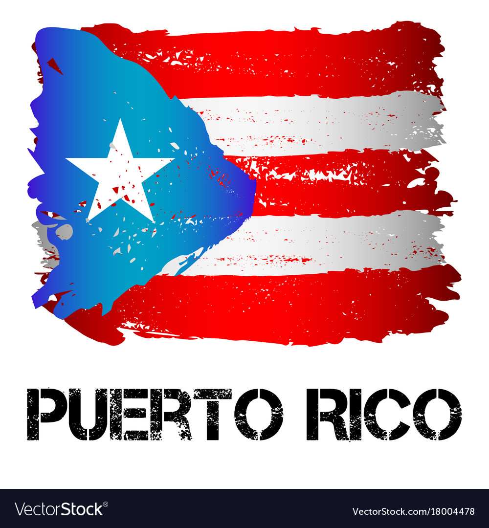 Flag puerto rico from brush strokes Royalty Free Vector