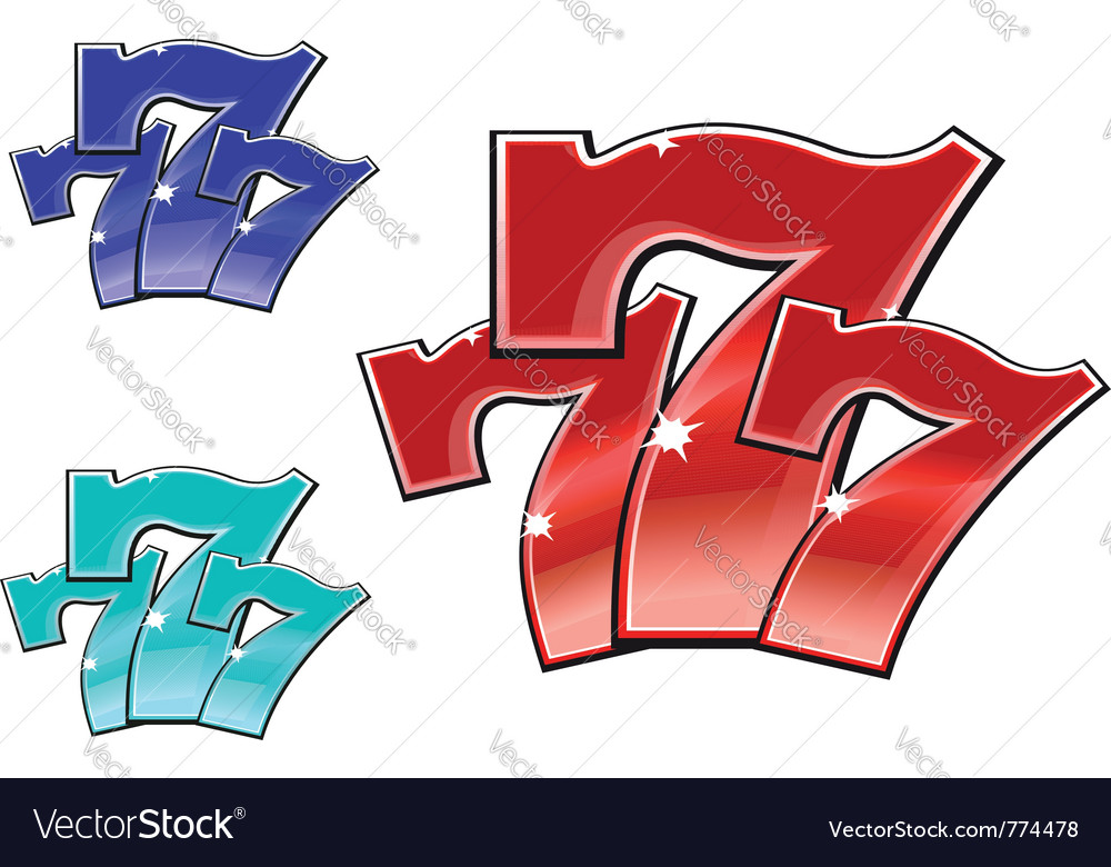 Glossy 777 jackpot symbol Royalty Free Vector Image