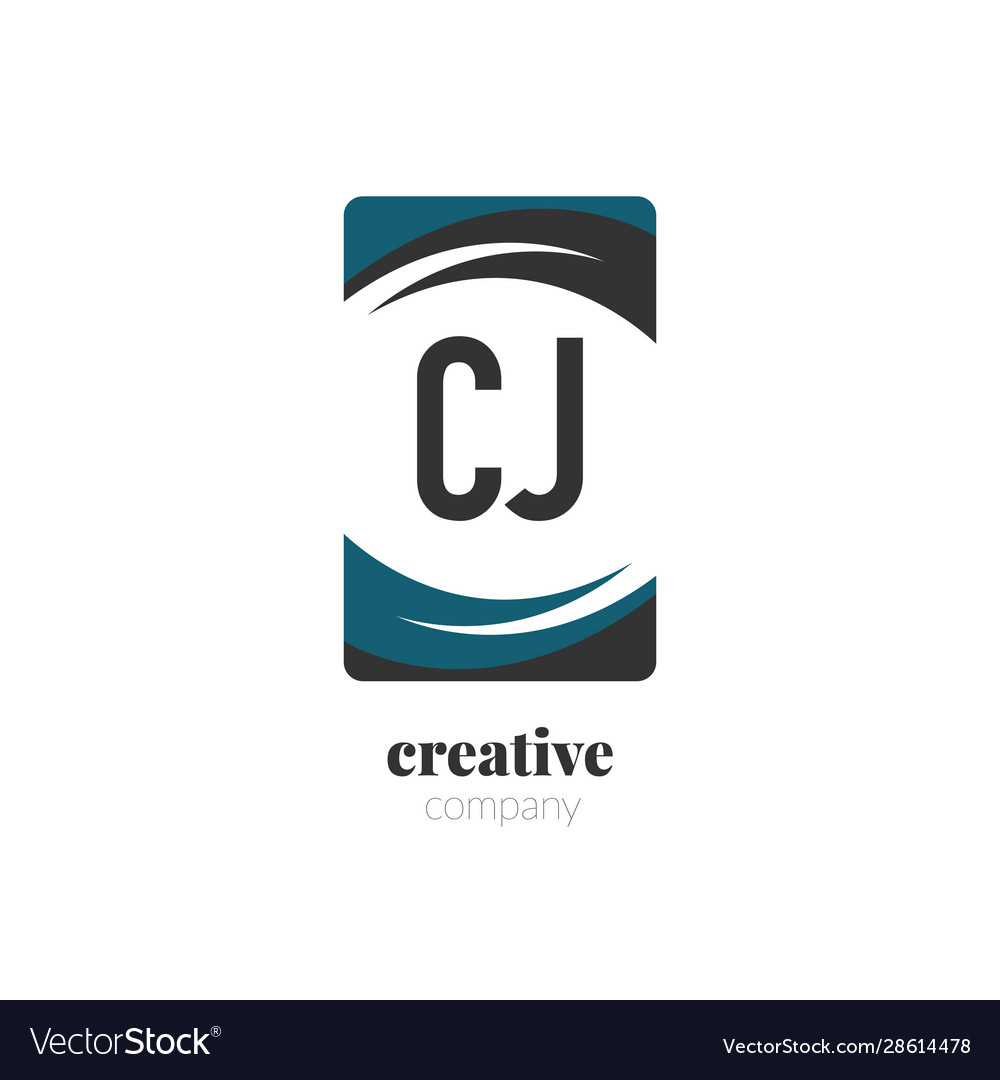 Initial letter cj creative abstract logo template