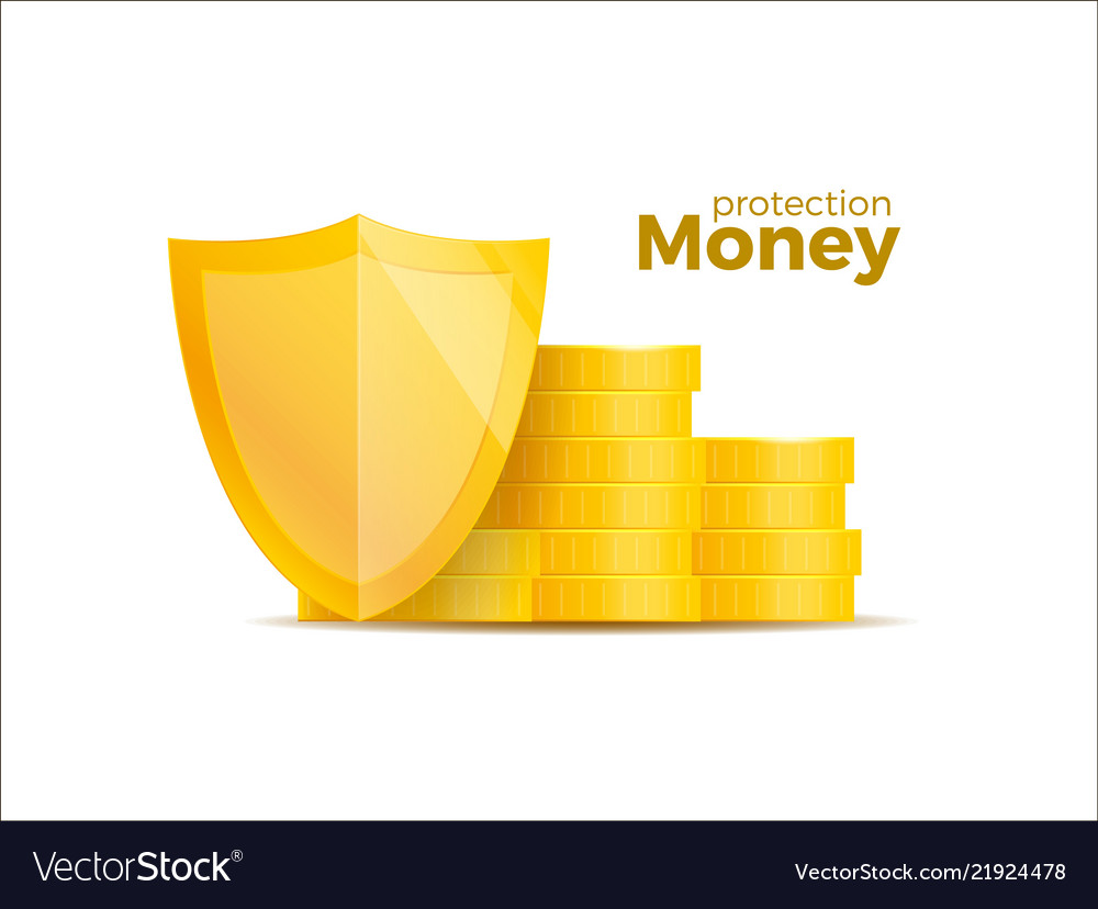 protection-money-concept-3d-shield-saving-dollar-vector-image