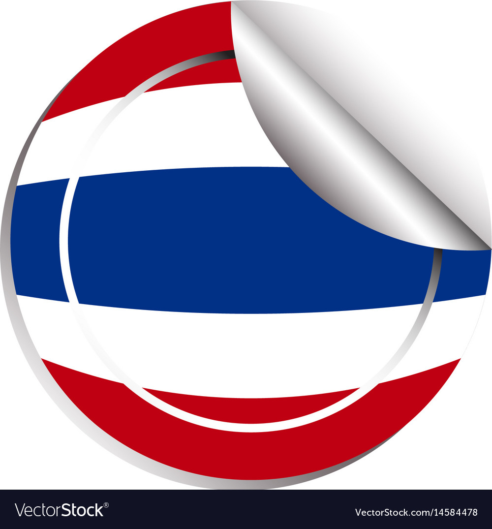 Thailand flag in sticker design Royalty Free Vector Image