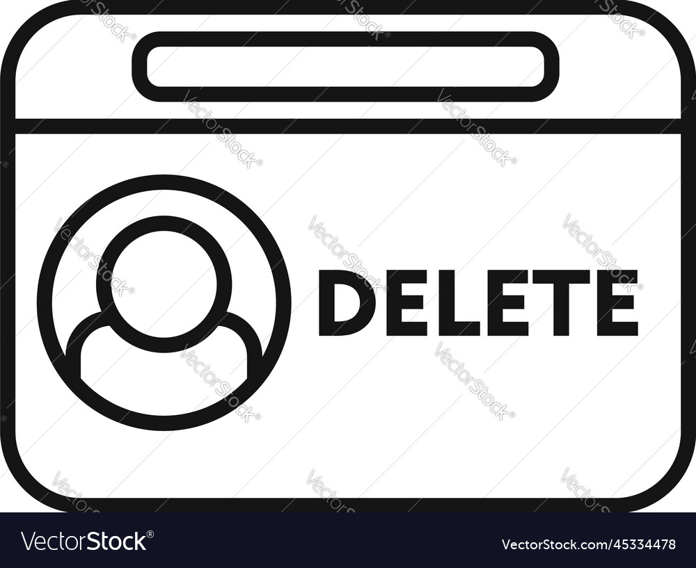 Web user delete icon outline online Royalty Free Vector