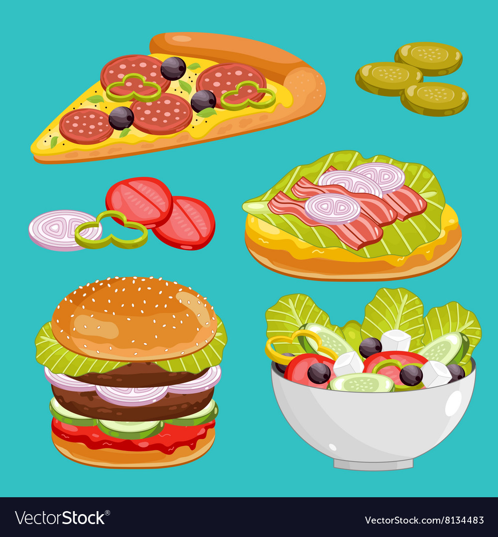 Fast food menu set