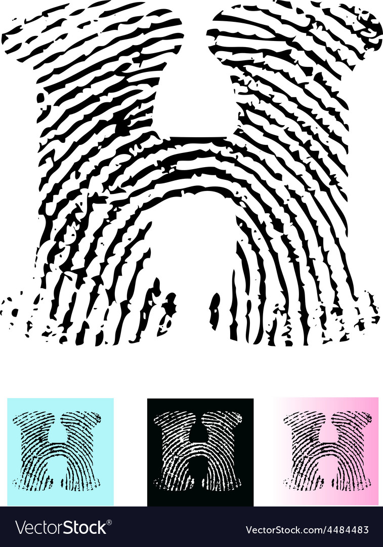 Fingerprint alphabet letter h