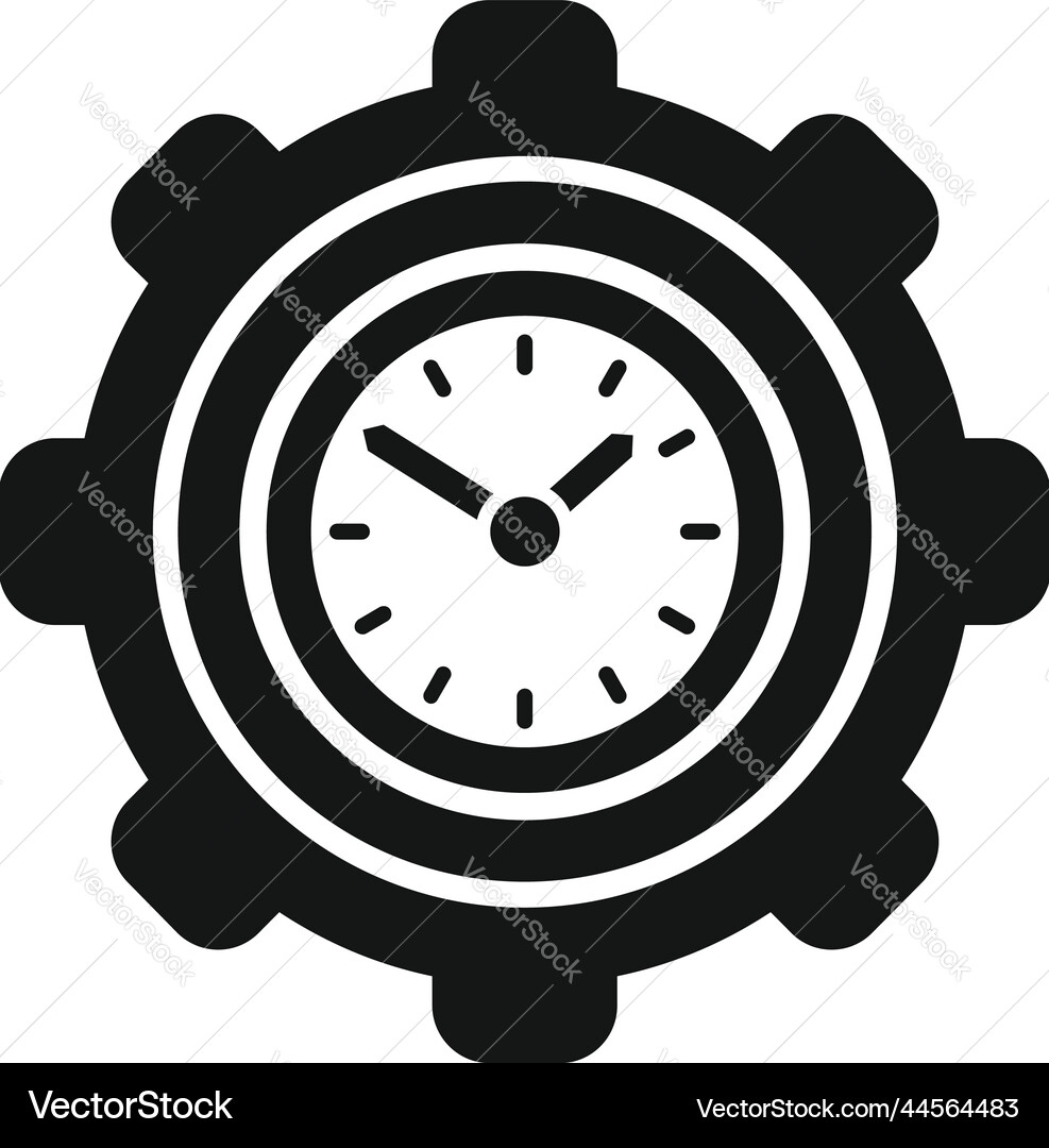 Gear time icon simple clock project Royalty Free Vector