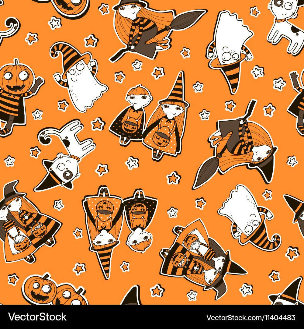 Halloween seamless pattern Royalty Free Vector Image