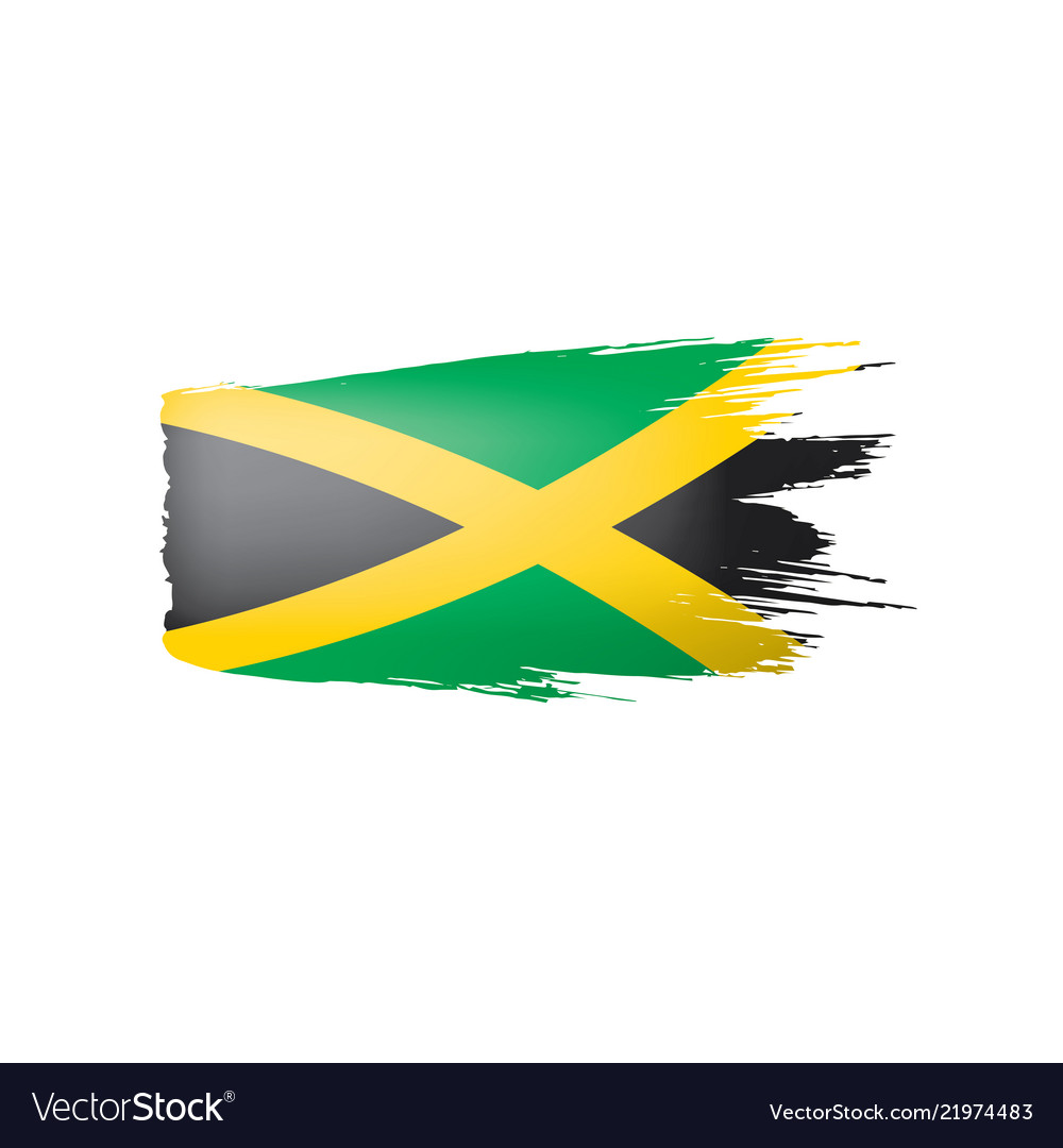 Jamaica flag on a white