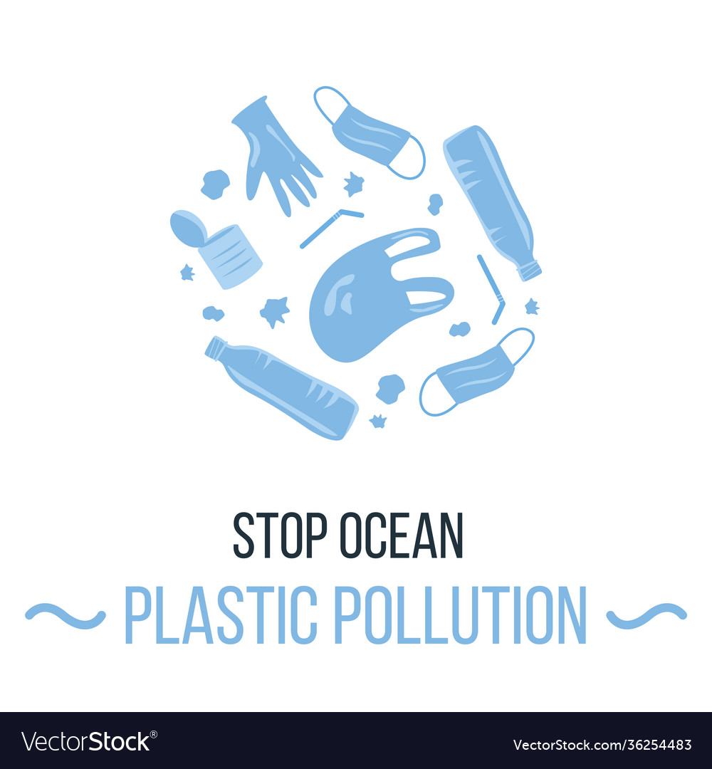 Plastic garbage in circle environmental issue Vector Image