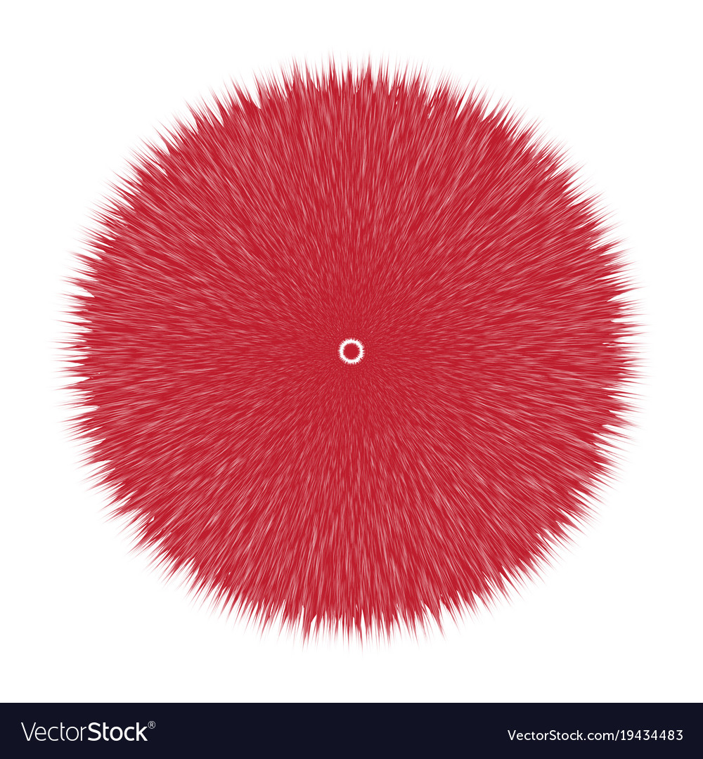 Red fluffy hair ball Royalty Free Vector Image