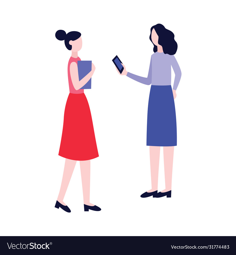 Refer a friend concept with girlfriends Royalty Free Vector