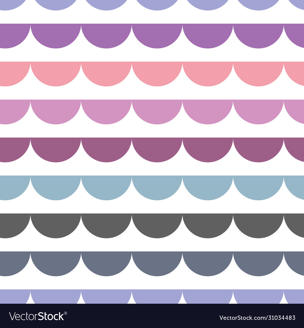 Scalloped frill semi circle geometric print Vector Image