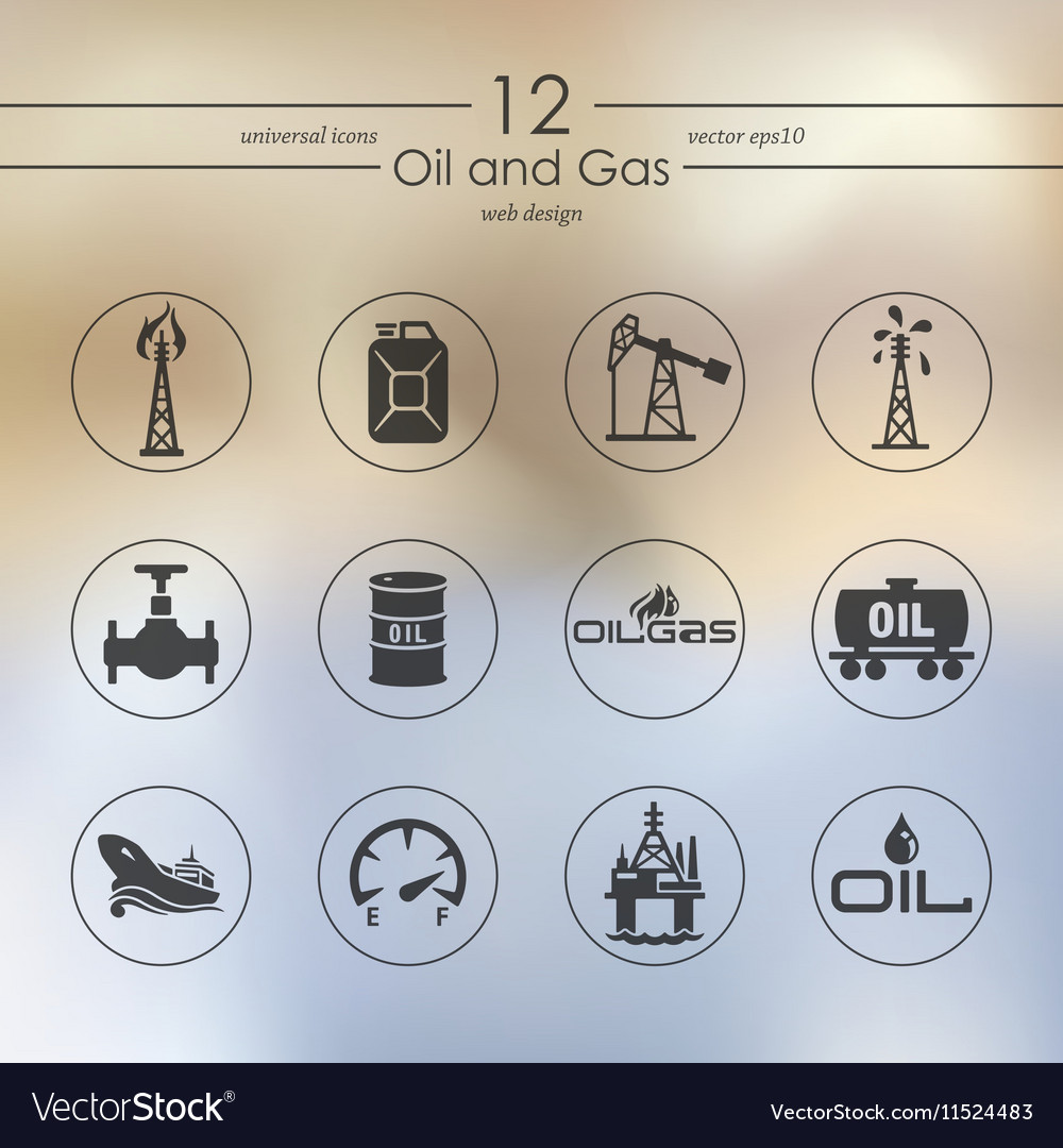 Set of oil and gas icons