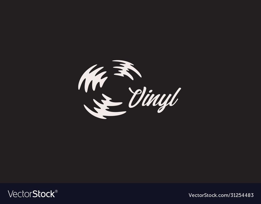 Vinyl records retro music logo gramophone vector image Vinyl records retro music logo gramophone