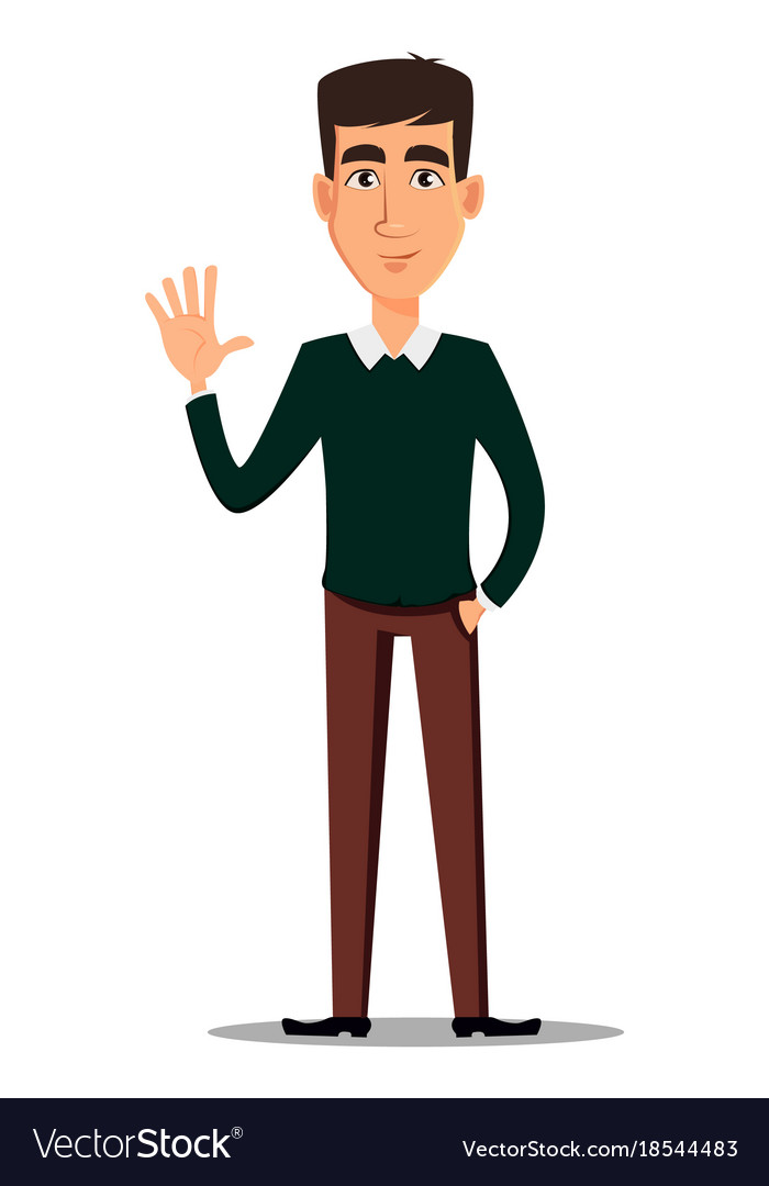 Young handsome smiling businessman in smart Vector Image