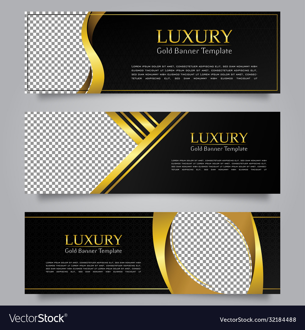 Collection Luxury Modern Banner Design Royalty Free Vector