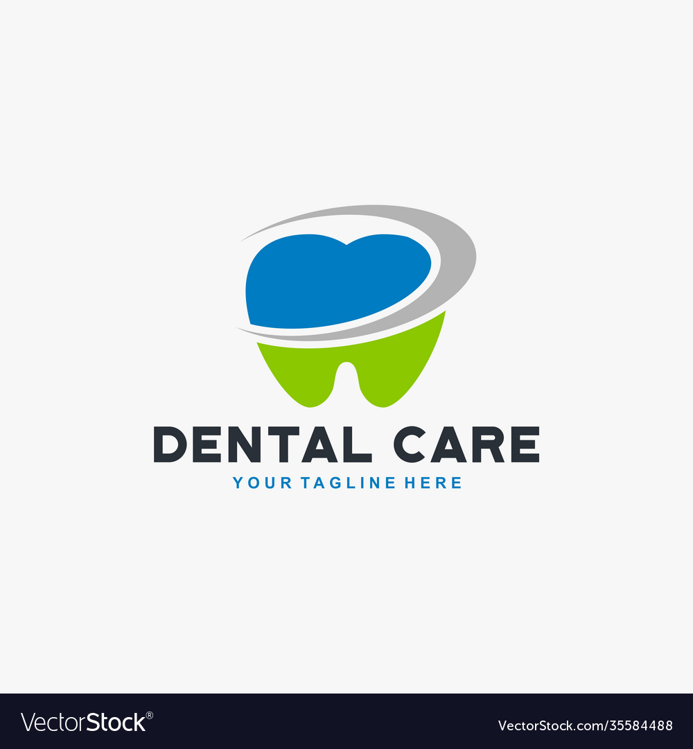 Dental clinic logo design care sign symbol