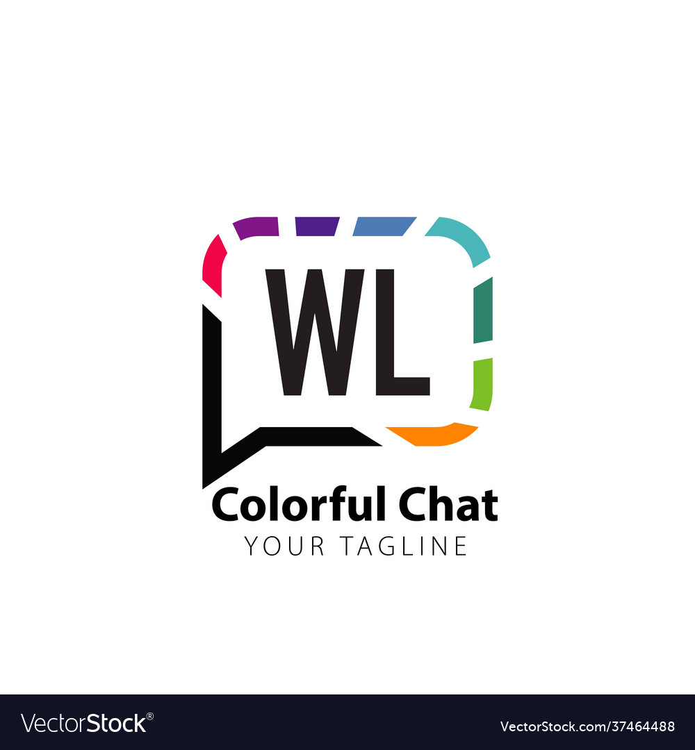 Initial letter wl colorful chat creative logo