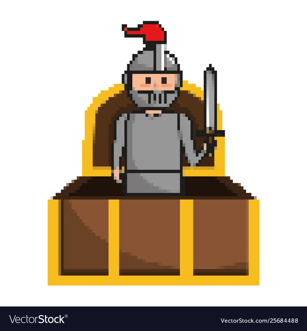 Isolated medieval knight design