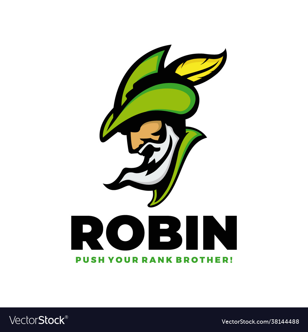 Robin hood mascot e sport logo design Royalty Free Vector