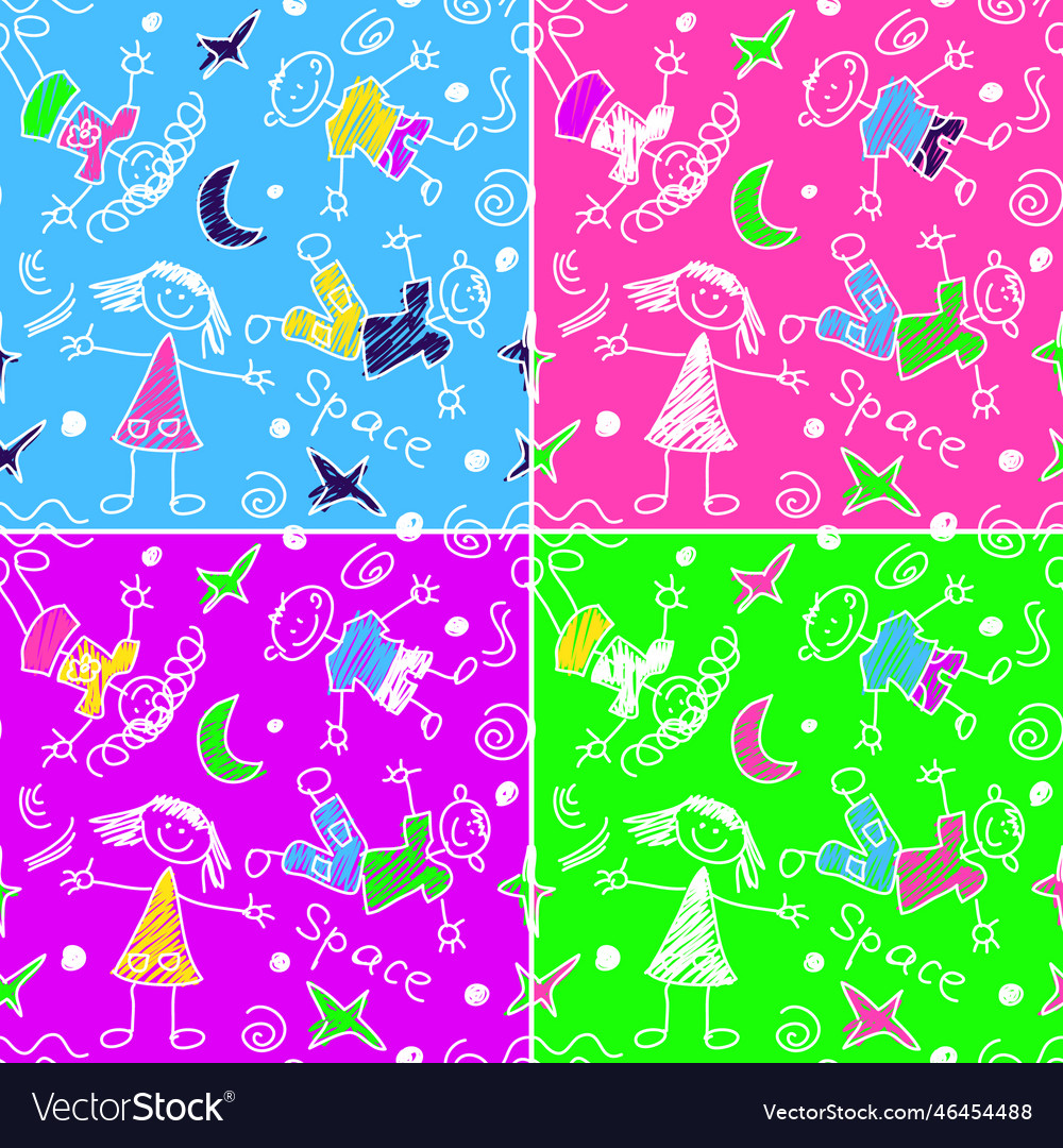 Seamless background in different colours Vector Image