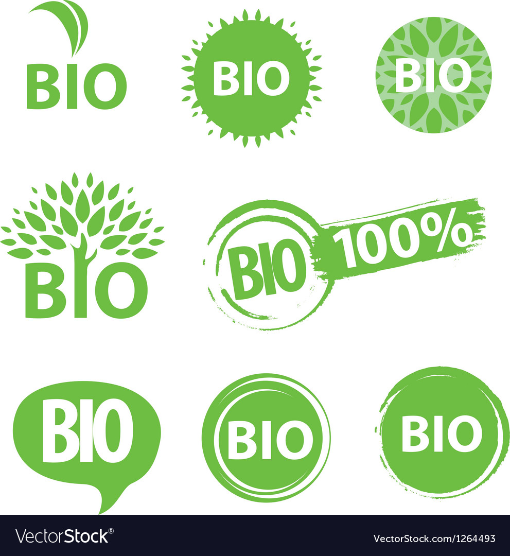 Bio logo icon sign emblem template Royalty Free Vector Image