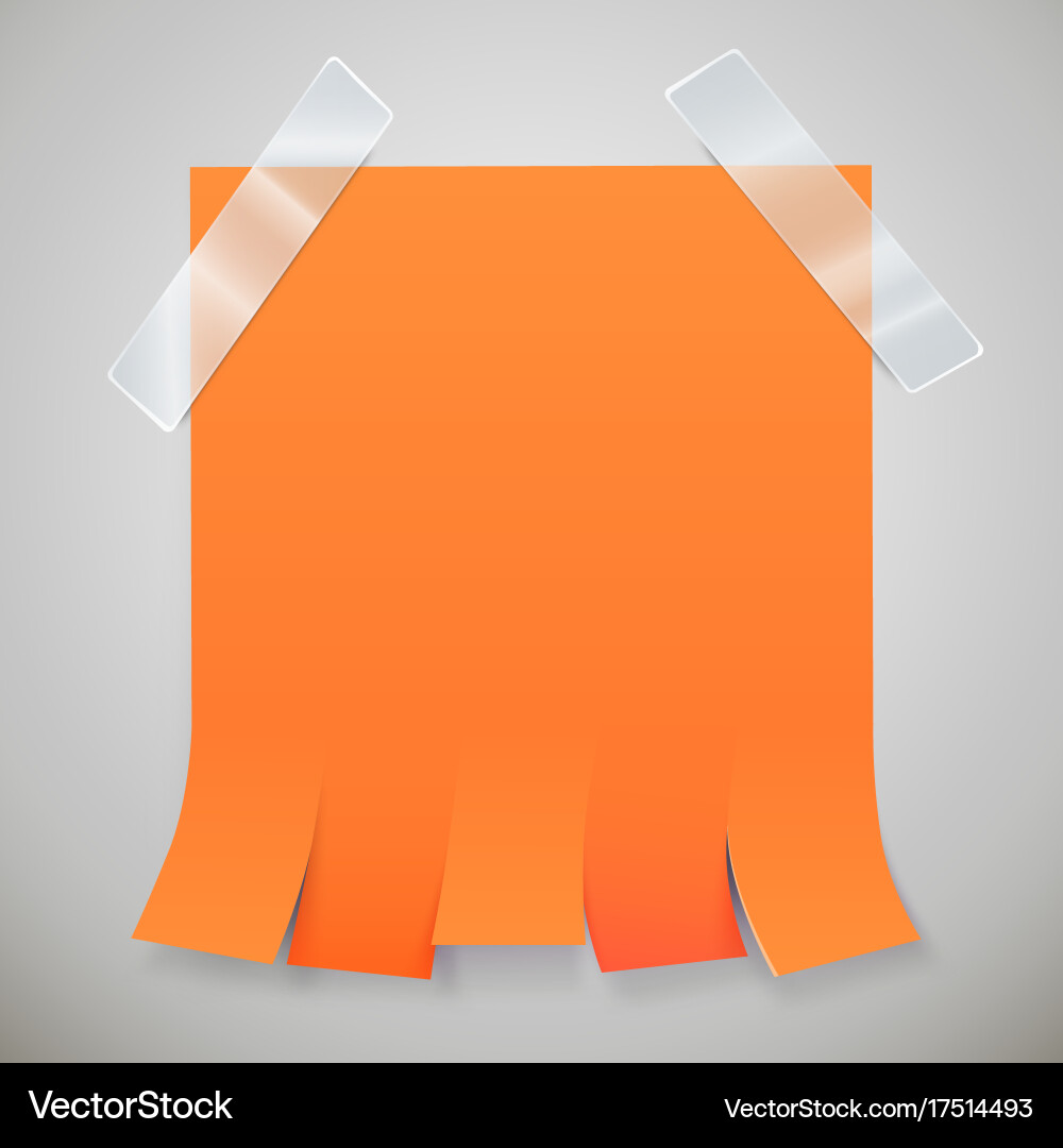 Blank orange advertisement with tear off tabs Vector Image