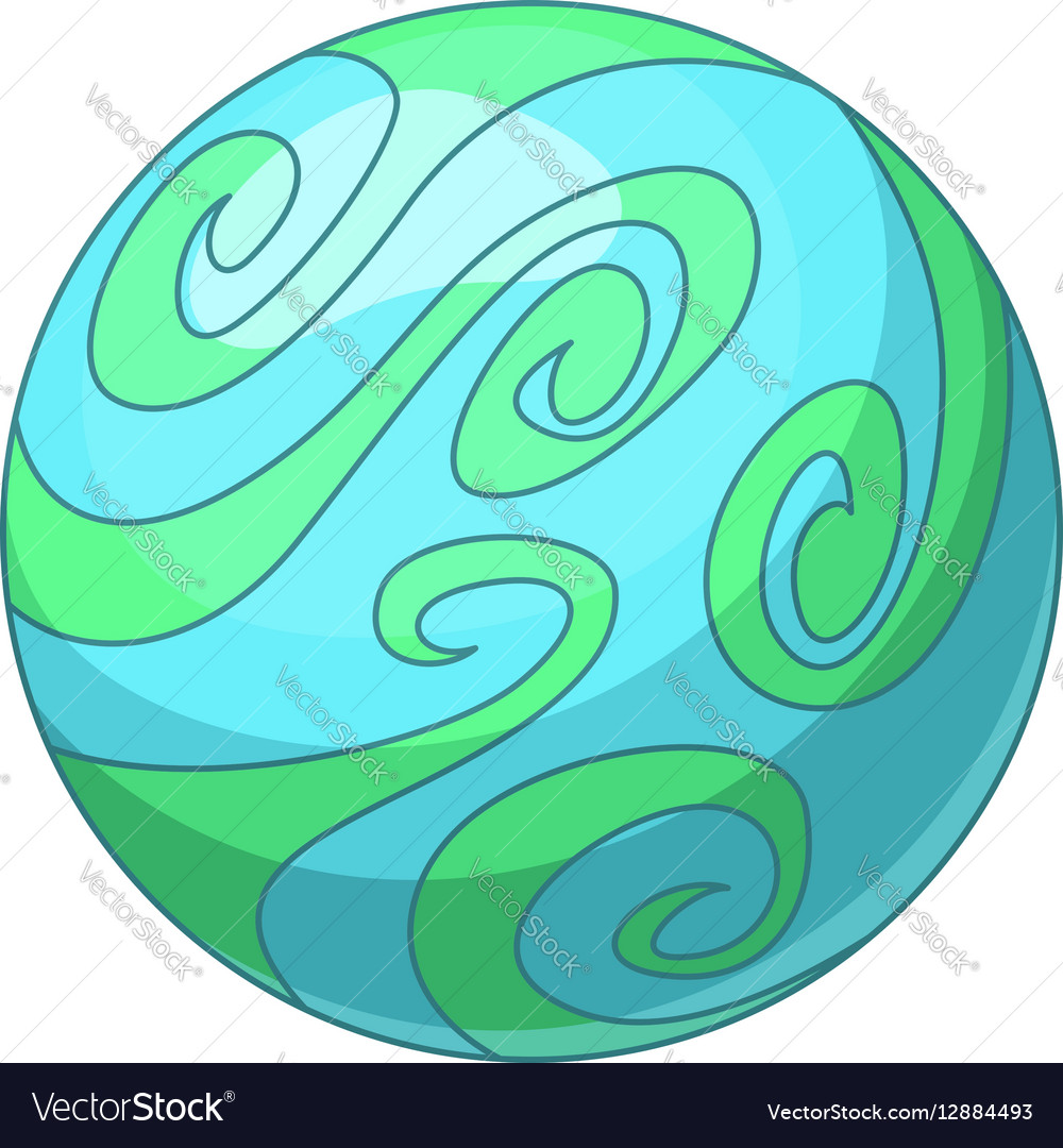 Blue abstract planet icon cartoon style