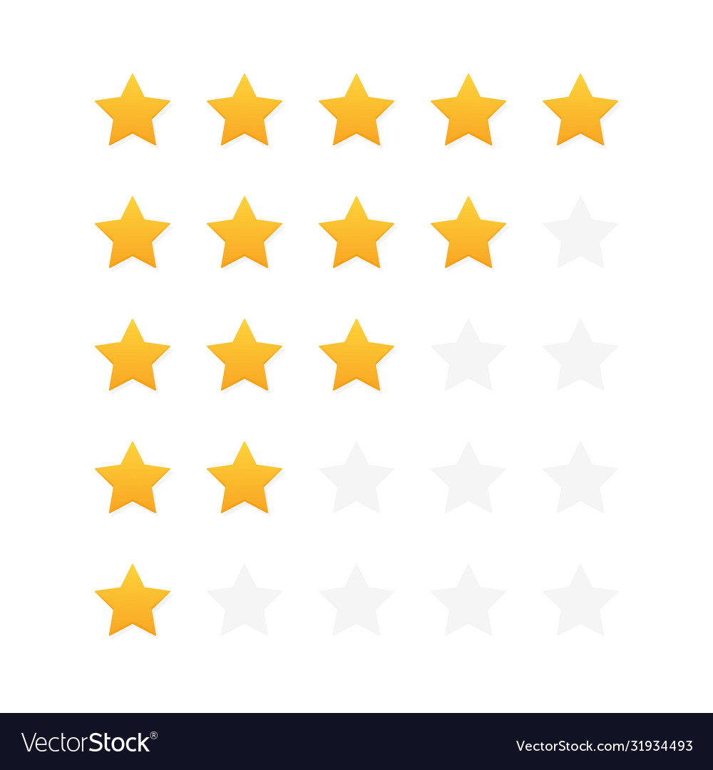 Five stars customer product rating review modern