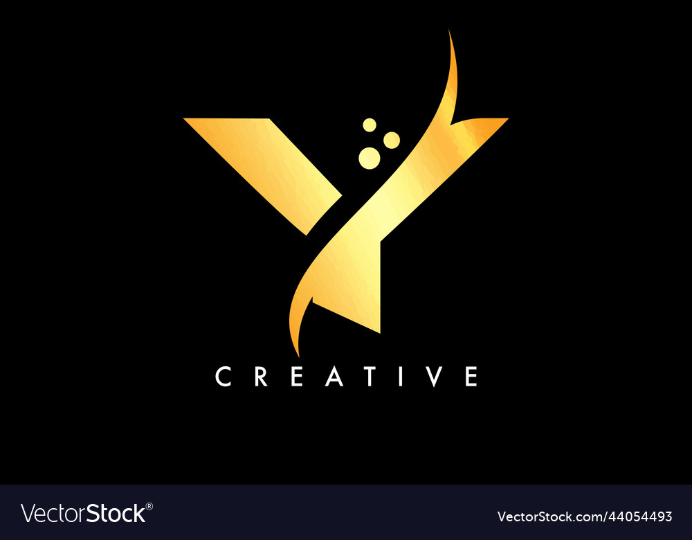 Golden y Buchstaben Logo Design mit eleganten kreativen