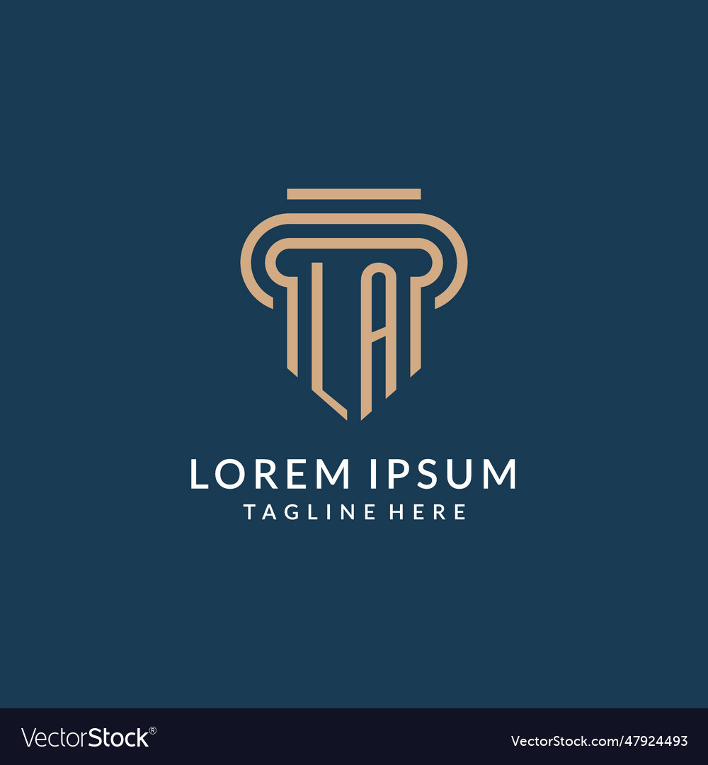 Initial la pillar logo style luxury modern lawyer