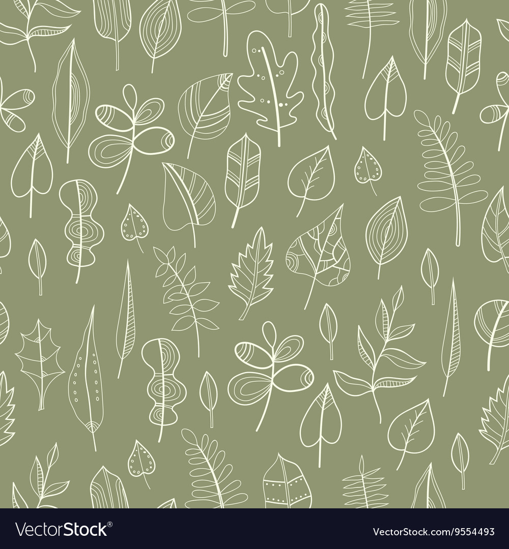 Seamless pattern with leaves floral background Vector Image