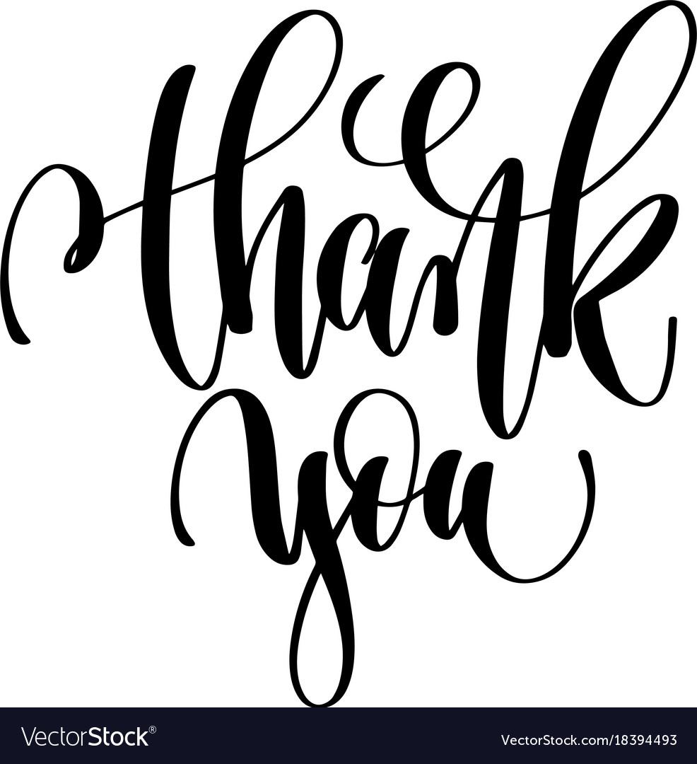 Thank you hand lettering inscription Royalty Free Vector