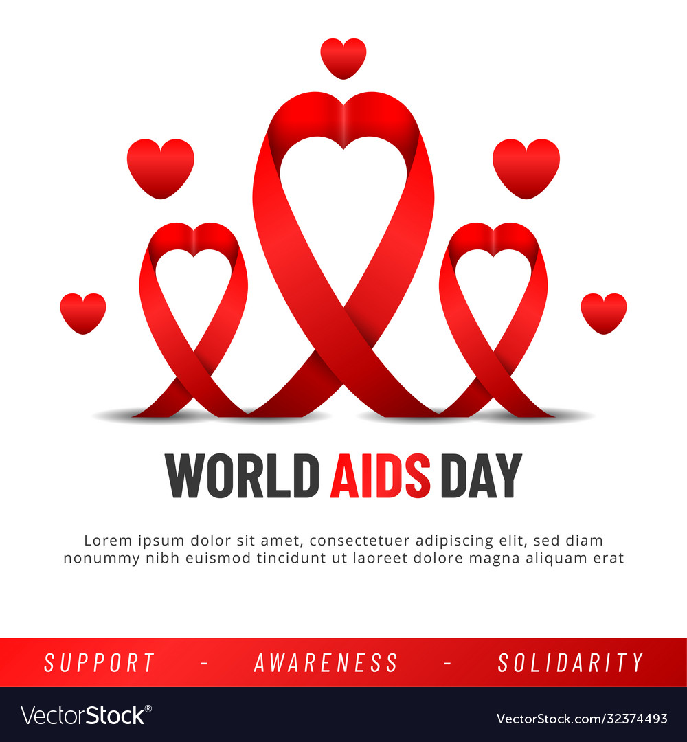 World Aids Day Poster Awareness Red Ribbon Vector Image 5243