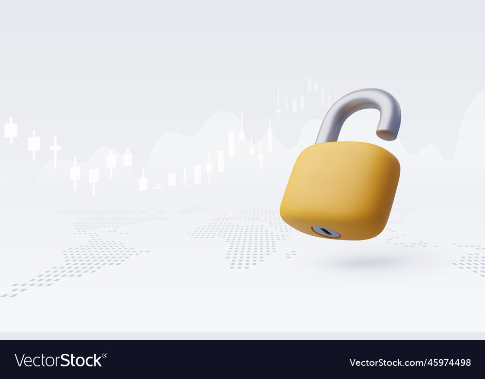 3d lock and key open the with data