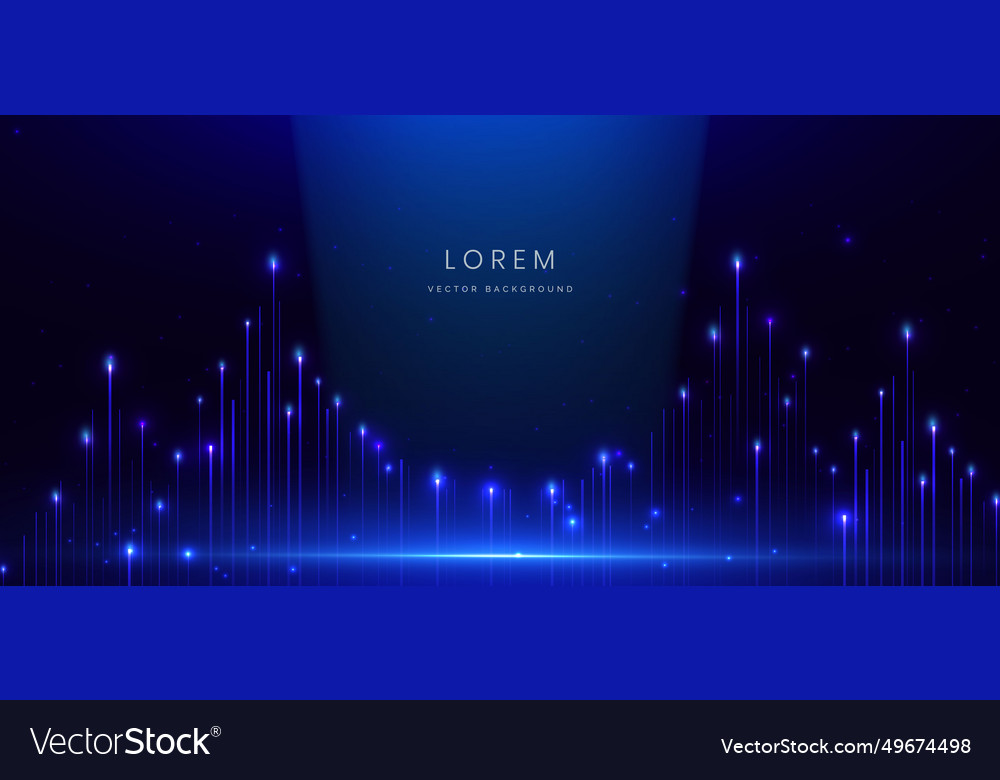 Abstract elegant blue glowing line with lighting Vector Image