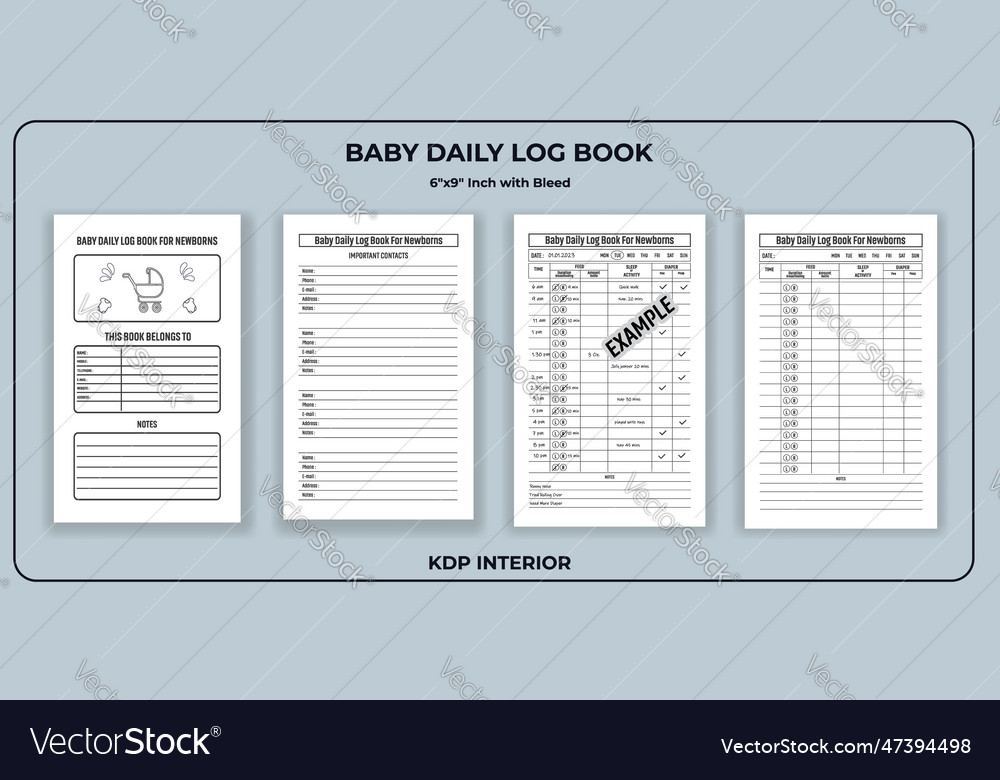 Baby daily log book for newborns kdp interior