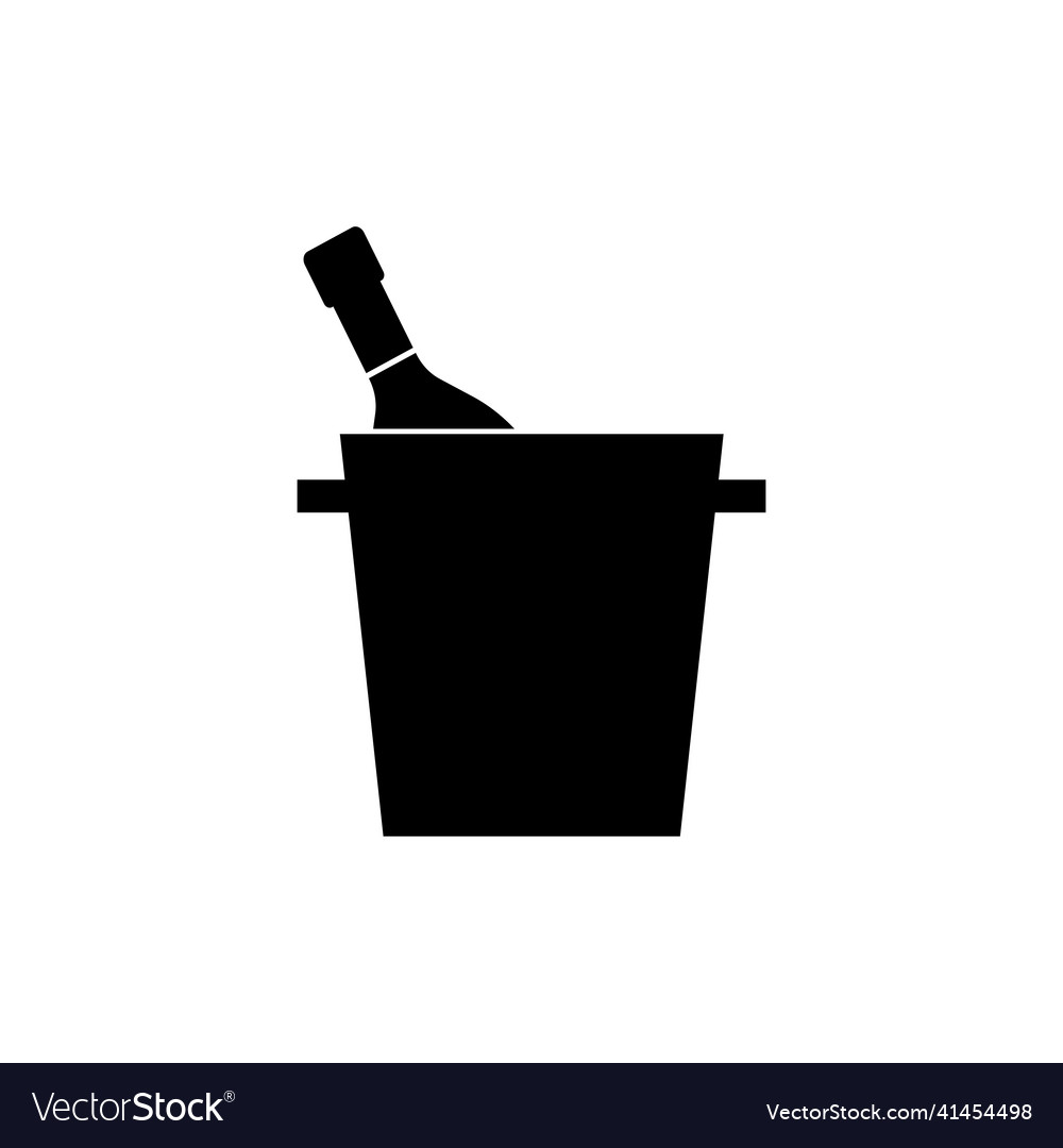 Champagne bottle in a bucket with ice icon