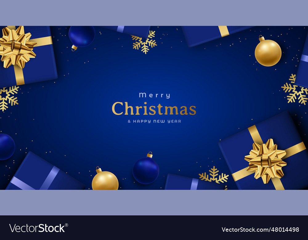 Christmas festive composition on dark blue