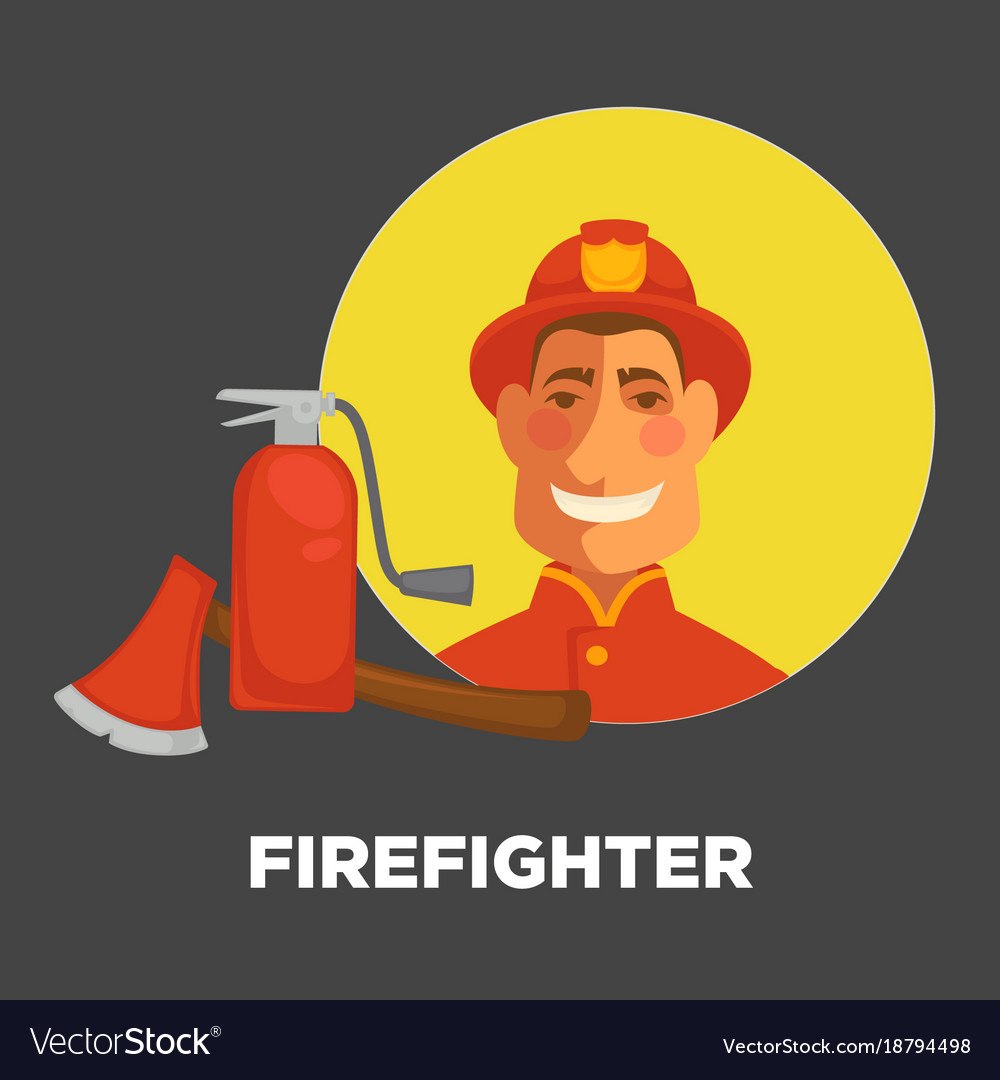 Fireman or firefighter uniform with fire Vector Image